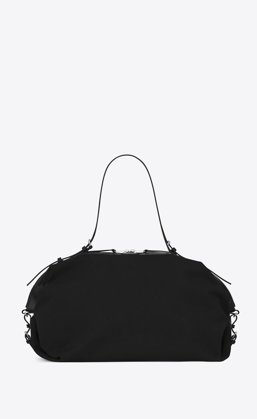SAINT LAURENT ID bags Herren Große verstellbare ID Tasche aus schwarzem Canvas a_V4